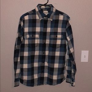 Mossimo Blue Plaid Button Up Shirt